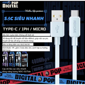 Dây sạc type-c, Dây sạc tai c, Cáp sạc tai c, sạc nhanh, dây sạc chính hãng