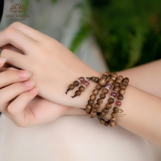 Vòng trầm hương An Lạc 108 Hạt Mộc Tâm An may mắn, bình an - quà tặng khách, người thân