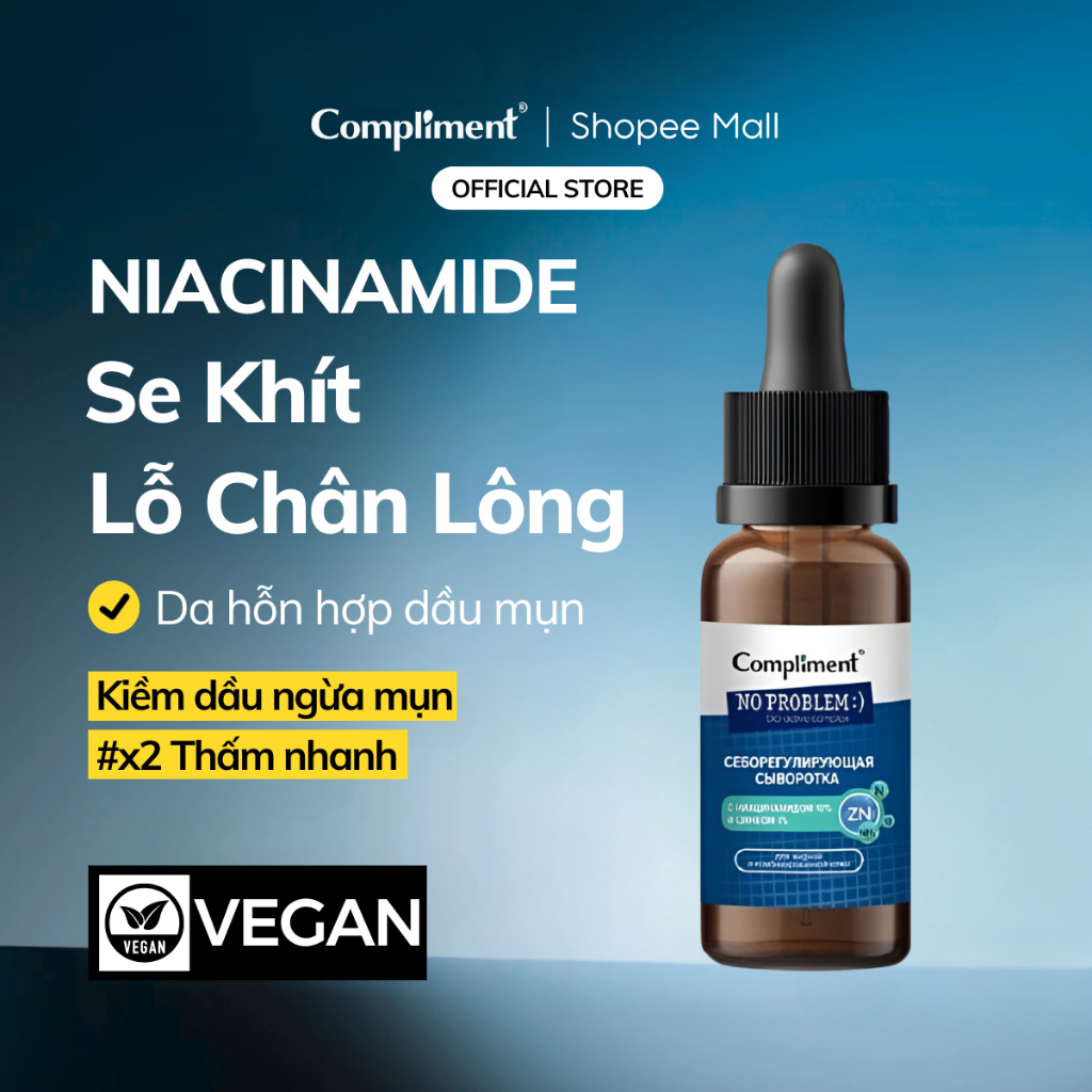 Ảnh Serum Compliment No Problem Dưỡng Da Dầu Mụn, Se Khít Lỗ Chân Lông, Cấp Ẩm Và Phục Hồi Da 27ml 1