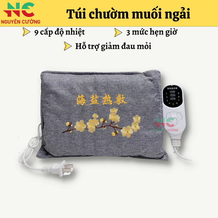 Túi chườm muối thảo dược nóng 💥 HÀNG CAO CẤP 💥 Gối chườm ngải thảo dược làm nóng bằng điện