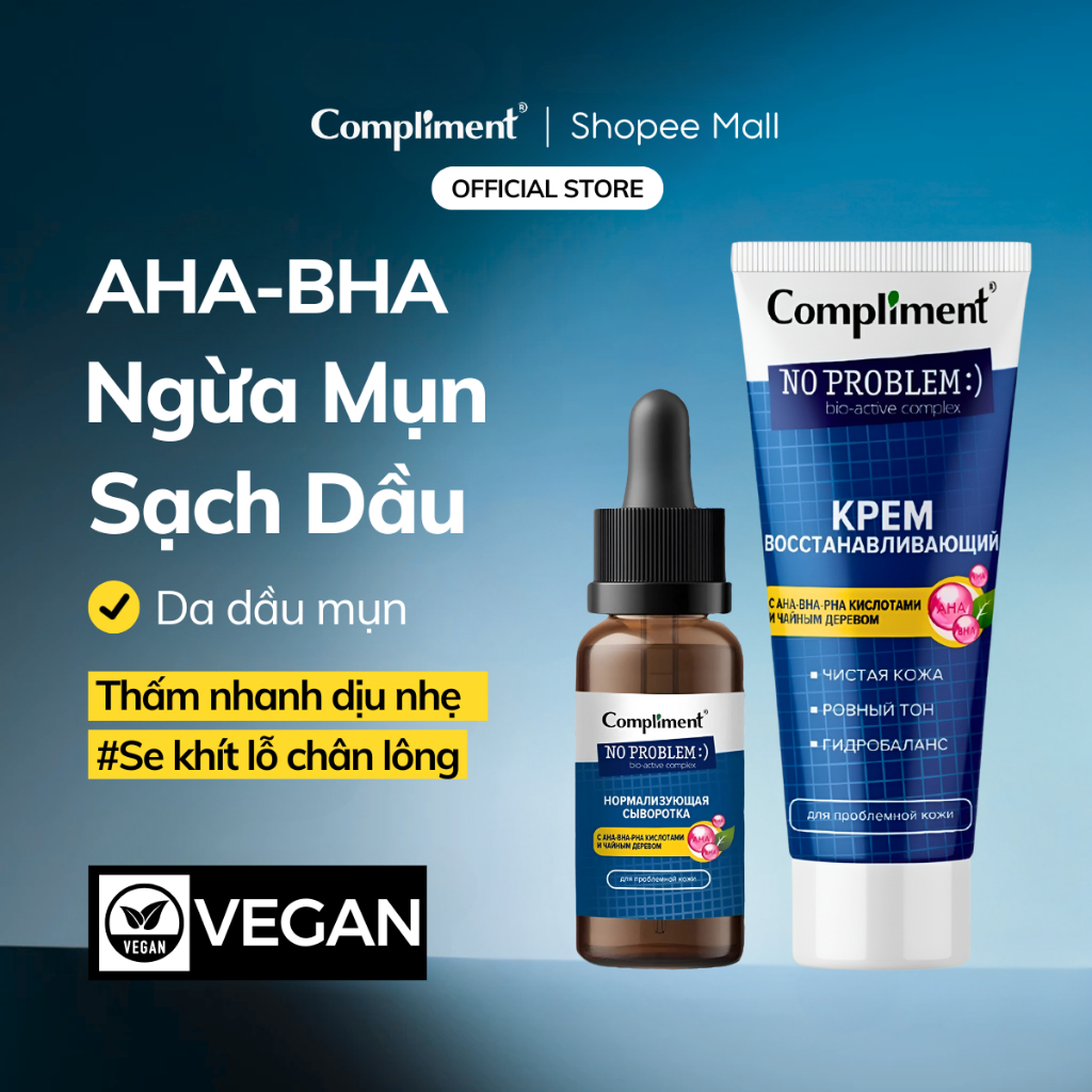 Ảnh Bộ Chăm Sóc Da Mặt Serum & Kem Dưỡng Compliment Cấp Ẩm Và Phục Hồi Da, Giảm Mụn Mờ Thâm Hiệu Quả 1