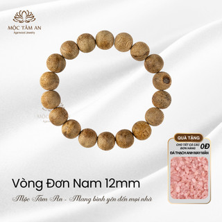 Vòng trầm hương dành cho Nam 12mm Mộc Tâm An may mắn, phát tài, phát lộc