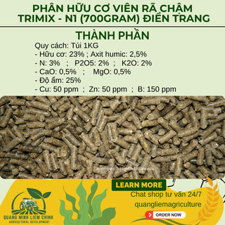 Phân hữu cơ viên rã chậm TRIMIX N1 (700gram), dùng cho tất cả các loại cây trồng