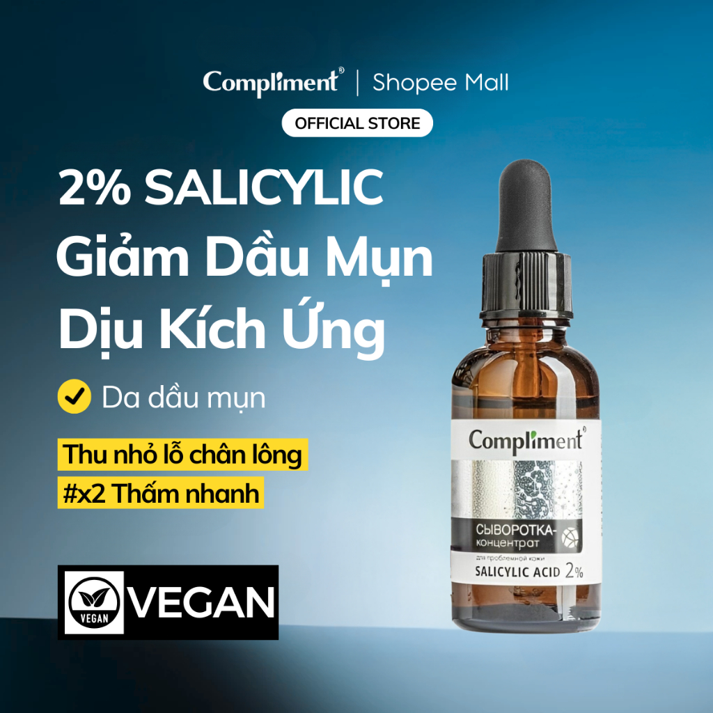 Ảnh Serum Dưỡng Da BHA Compliment Skin Salicylic Acid Se Khít Lỗ Chân Lông, Kiềm Dầu, Giảm Mụn 27ml 1