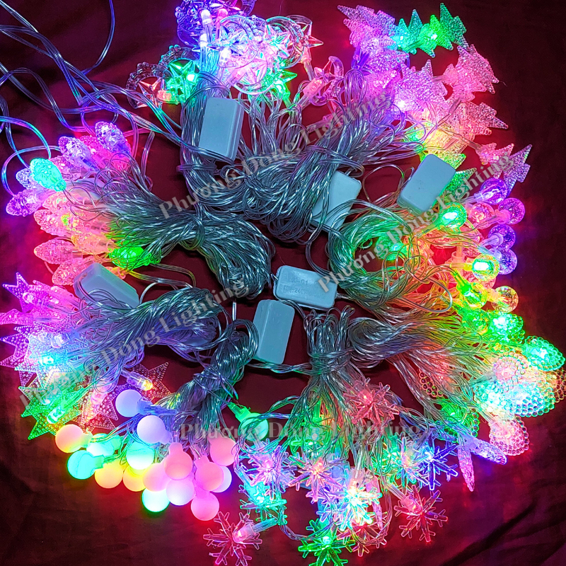 Dây đèn LED trang trí Noel nhiều kiểu Cắm điện 220v Dây dài 5m - 18 bóng