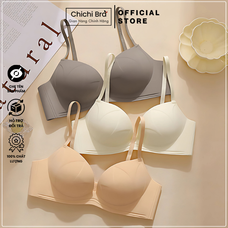 Áo Ngực Su Không Gọng Chichi Bra Mút Sốp Bàn Tay 3Cm Siêu Nâng Ngực Không Lộ Viền - 698