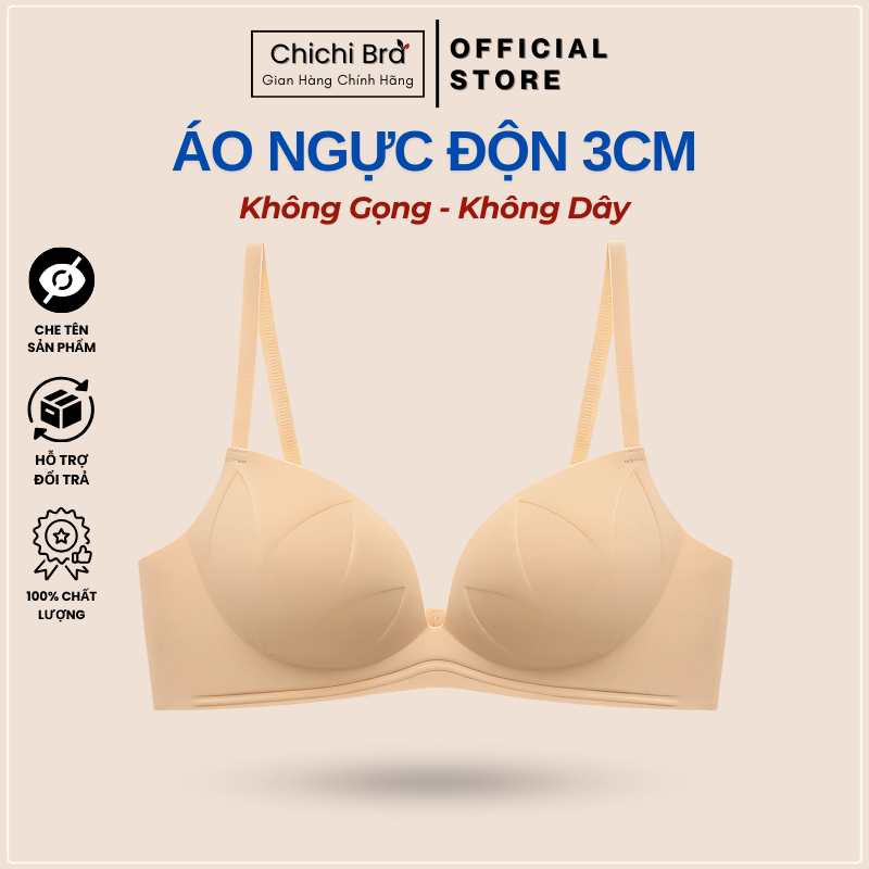 Áo Ngực Su Không Gọng Chichi Bra Mút Sốp Bàn Tay 3Cm Siêu Nâng Ngực Không Lộ Viền - 698