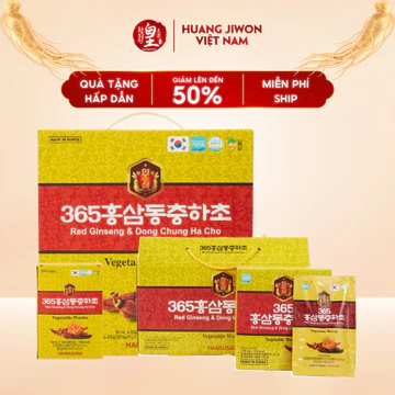 Hồng Sâm Đông Trùng Hộp 365 Hansusam Hàn Quốc Hỗ trợ Điều Hòa Huyết Áp, Giữ Ổn Định Nhịp Tim, 20/60 Gói