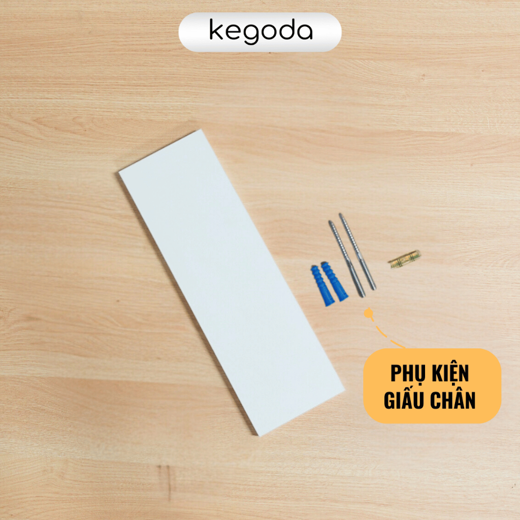 Ảnh Kệ Gỗ Thanh Ngang Trang Trí Treo Tường Màu Trắng KEGODA KT56 1