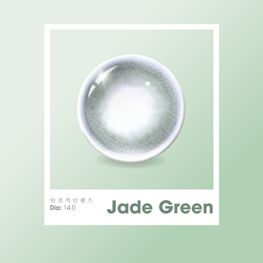 Ảnh Kính áp tròng VIVIMOON LENS 1 ngày màu xanh lá ánh xám bạc Jade Green (Giá 01 chiếc) 4