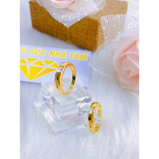 Cặp nhẫn tình yêu trang sức mạ vàng 18 ca Nhẫn Chỉ Nam ,Nữ ,chuẩn mầu Vàng 18k ,Cao Cấp trang sức phụ kiện...