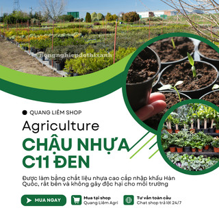 [5 cái] Chậu Trồng Cây Nhựa Dẻo C11 - KT: 26x21cm có lỗ thoát nước, dày dặn, mày đen, độ bền cao