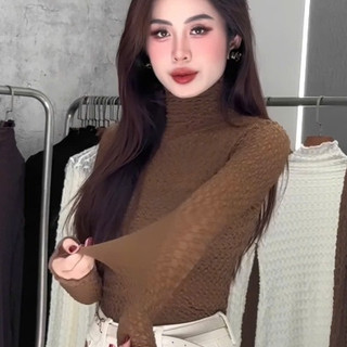 Áo CỔ Leo XỐP  Liền Thân ÔM BODY Nữ DÁNG NEW 2024