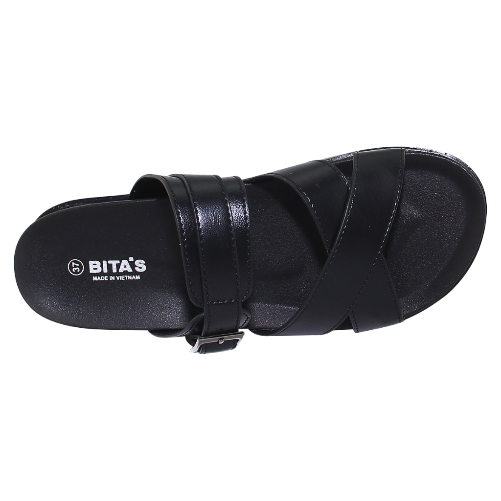 Ảnh Dép quai ngang nữ Bita's DORA.13 (Đen + Nâu Kaki + Trắng) 2