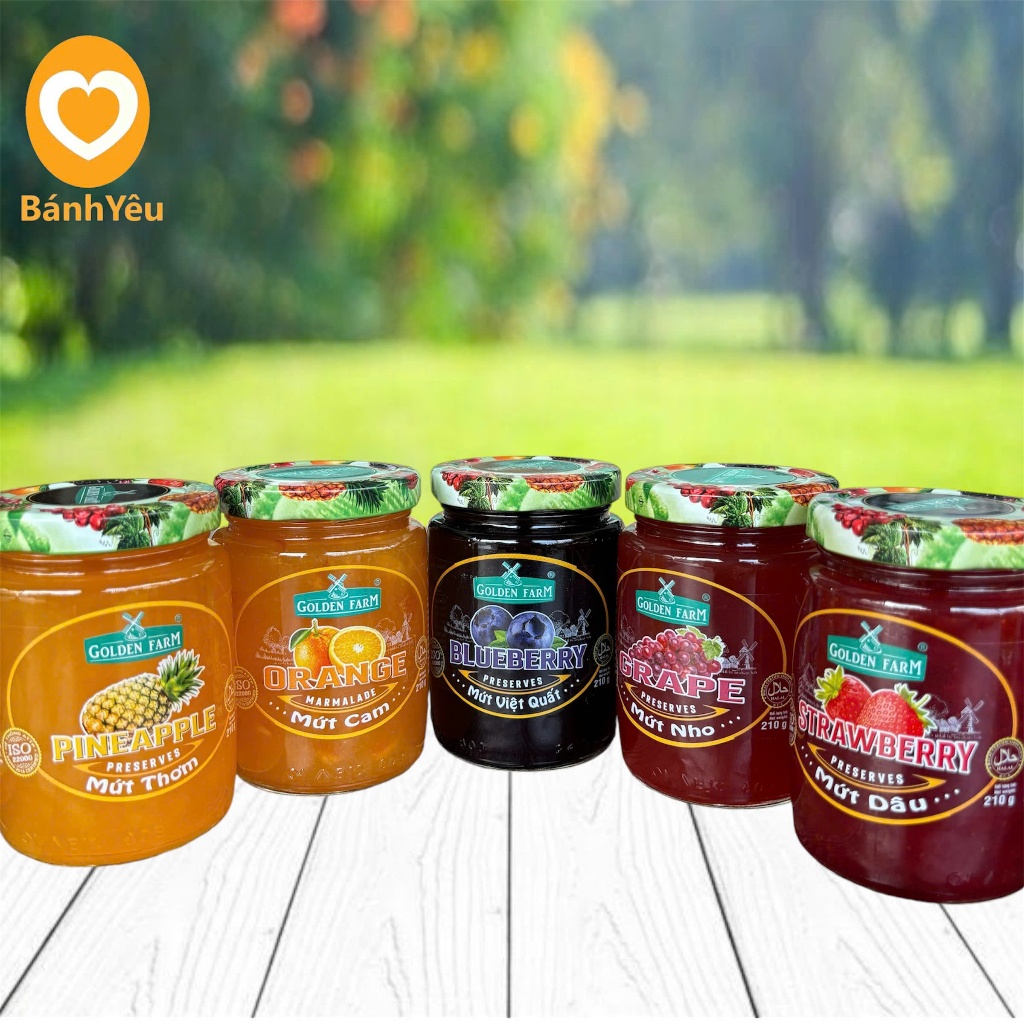 Mứt trái cây Golden Farm hũ 210gr/ Mứt Jam ăn liền chuyên làm nhân bánh GoldenFarm-PC84