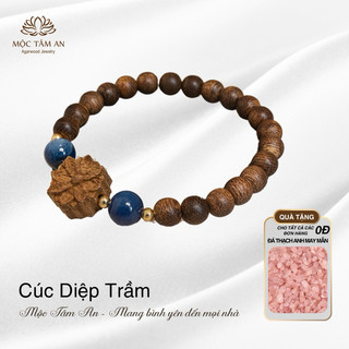 Vòng trầm hương Cúc Diệp Trầm Mộc Tâm An quà tặng mang lại may mắn, bình an