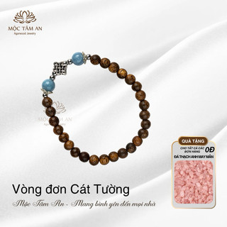 Vòng trầm hương Cát Tường Aquamarine Mộc Tâm An, quà tặng dịp lễ cho bạn gái