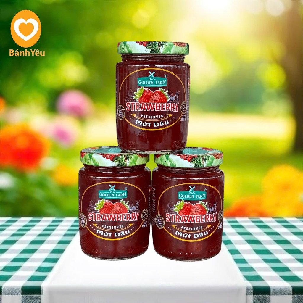 Mứt trái cây Golden Farm hũ 210gr/ Mứt Jam ăn liền chuyên làm nhân bánh GoldenFarm-PC84