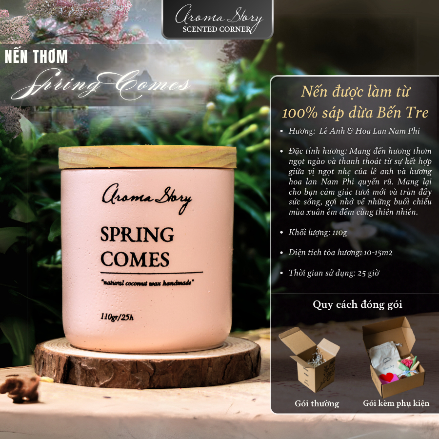 Nến Thơm Cao Cấp, Tự Nhiên Spring Comes Aroma Story Hương Lê Anh & Hoan ...