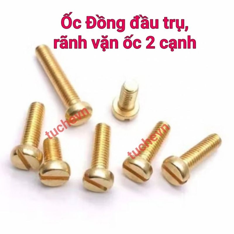 Ốc vít Đồng đầu trụ , rãnh vặn ốc 2 cạnh M3M4M5 | Shopee Việt Nam