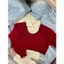 Áo len nữ kiểu mới tay bồng phối áo trong có cổ siêu xinh xắn dịu dàng hàng QCCC-TD081