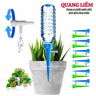 Đầu cắm nhỏ giọt tưới cây, gắn chai cực tiện lợi, van tưới tự động cho cây cảnh trong nhà