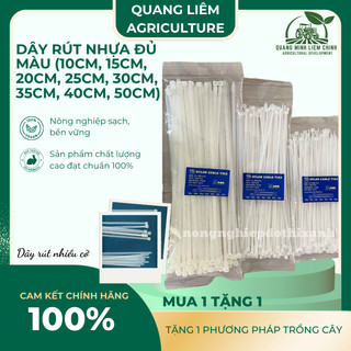 Dây Rút Nhựa trắng nhiều kích thước (40 sợi) - dây thít nhựa cố định cành, cột giàn làm vườn