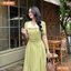 Đầm thiết kế BEMINE cổ phối nơ dáng xòe dài phù hợp đi làm, đi chơi-MT9808