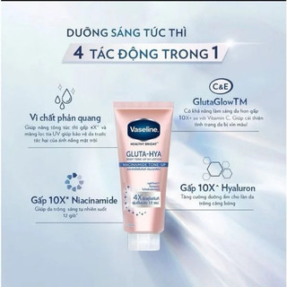 [Vaseline] Sữa Dưỡng Thể Trắng Da Nâng Tone Vaseline Gluta Hya Niacinamide