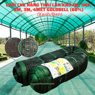 Lưới Che Nắng Thái Lan Màu Xanh/Đen Goldbell (Chuông Vàng) Độ Che Phủ 60% - BÁN THEO 1 MÉT TỚI