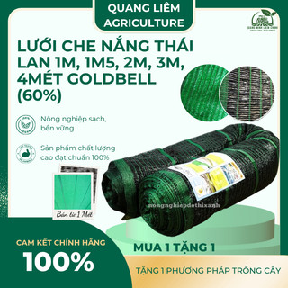 Lưới Che Nắng Thái Lan Màu Xanh/Đen Goldbell (Chuông Vàng) Độ Che Phủ 60% - BÁN THEO 1 MÉT TỚI