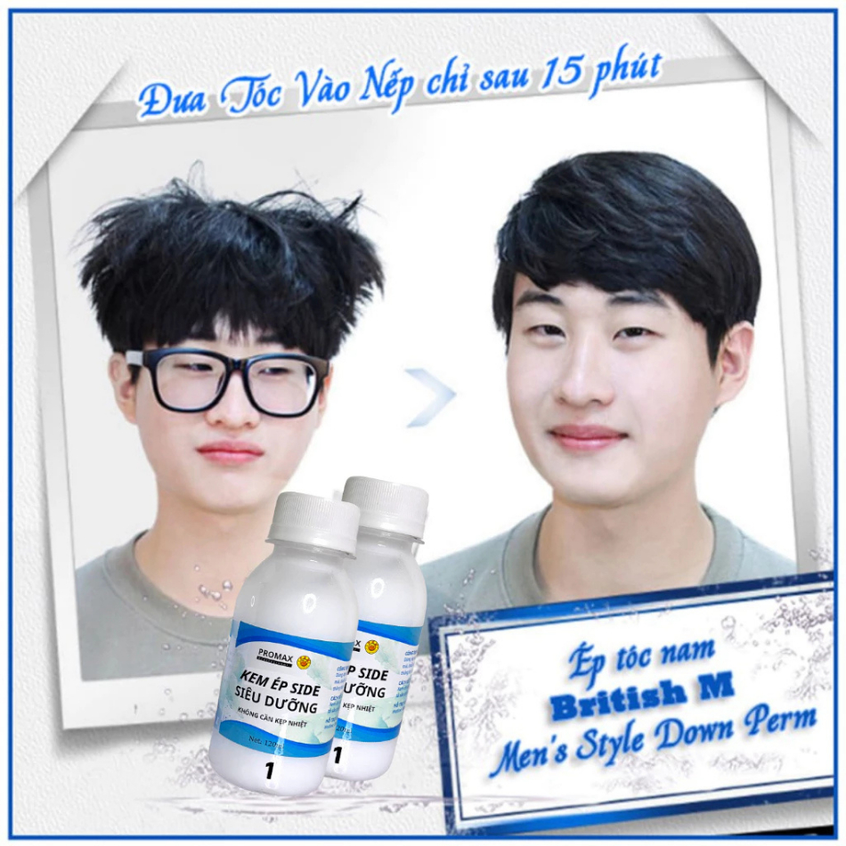 Thuốc ép Side tóc nam BRITISH M Men's Style Down Perm chuyên nghiệp chai 120gr | Trunghair