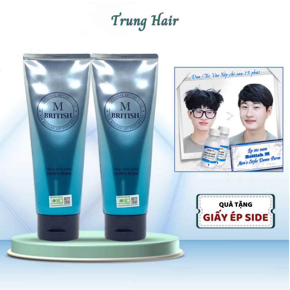 Thuốc ép Side tóc nam BRITISH M Men's Style Down Perm chuyên nghiệp chai 120gr | Trunghair