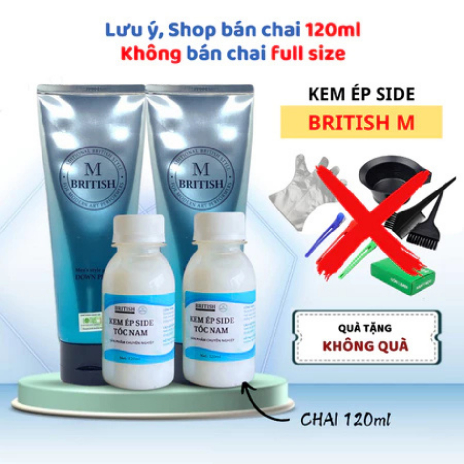 Thuốc ép Side tóc nam BRITISH M Men's Style Down Perm chuyên nghiệp chai 120gr | Trunghair