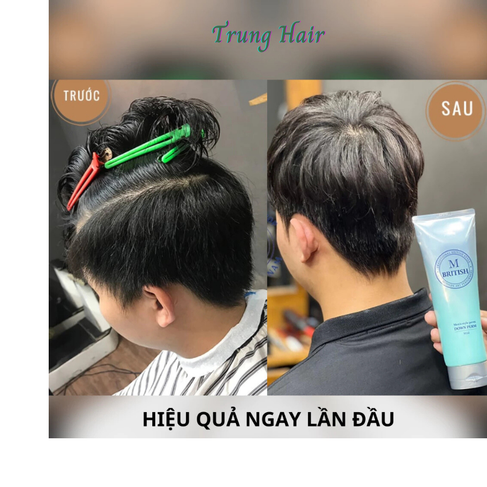 Thuốc ép Side tóc nam BRITISH M Men's Style Down Perm chuyên nghiệp chai 120gr | Trunghair