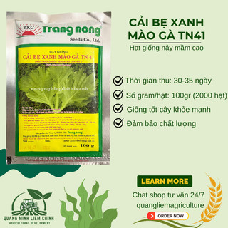 Cải Bẹ Xanh Mào Gà TN41 (100gr) Trang Nông, hạt giống nảy mầm tốt, năng suất cao, trông quanh năm