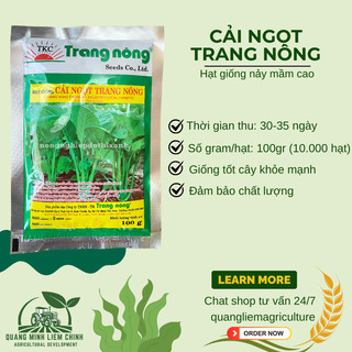 Hạt giống Cải ngọt Trang Nông (100gram), hạt giống nảy mầm tốt, năng suất cao, trông quanh năm
