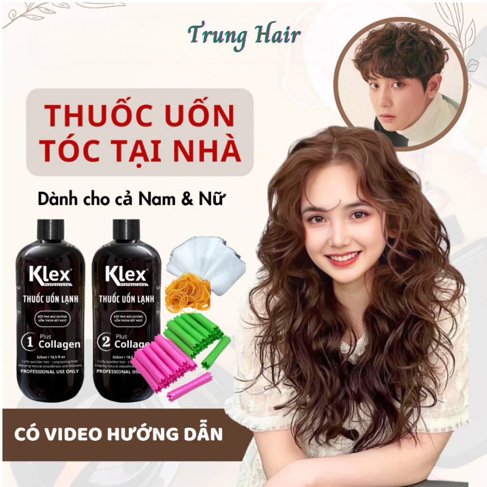 Thuốc uốn tóc tại nhà dành cho cả Nam và Nữ, có kèm dụng cụ và video hướng dẫn uốn | Trunghair