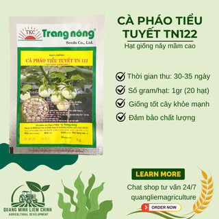 Cà Pháo Tiểu Tuyết TN122 (1gr) Trang Nông, hạt giống nảy mầm tốt, năng suất cao, trông quanh năm