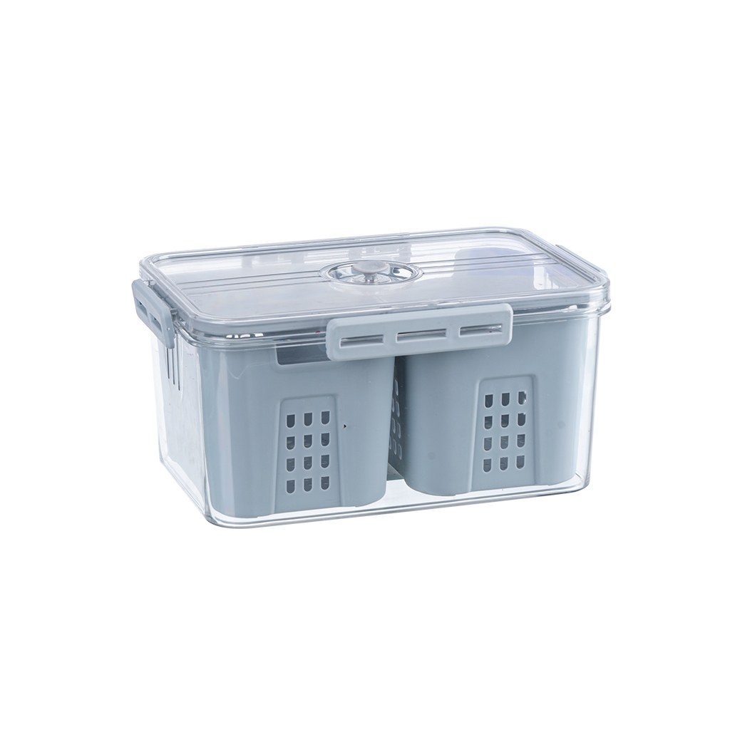 Hộp thực phẩm chữ nhật 2 ngăn Hokori 6570, Hộp bảo quản thức ăn,đồ đông lạnh an toàn tiện lợi, Hộp Đựng Hoa Quả, Thức Ăn