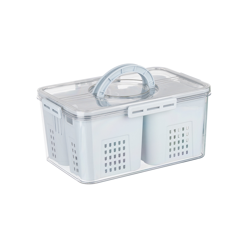 Hộp thực phẩm chữ nhật 3 ngăn Hokori 6571, Hộp bảo quản thức ăn,đồ đông lạnh an toàn tiện lợi, Hộp Đựng Hoa Quả, Thức Ăn