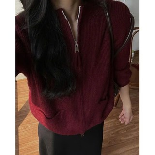 Áo cardigan len lông thỏ tay dài túi ngang 2 đầu kéo 247store