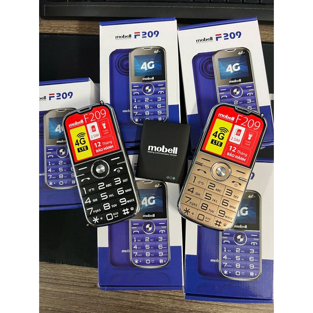 Điện thoại 4G Mobell F209 Cho người già, Loa to, Phím lớn - Hàng chính ...