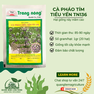 Cà Pháo Tím Tiểu Yến TN136 (1gr) Trang Nông, hạt giống nảy mầm tốt, năng suất cao, trông quanh năm