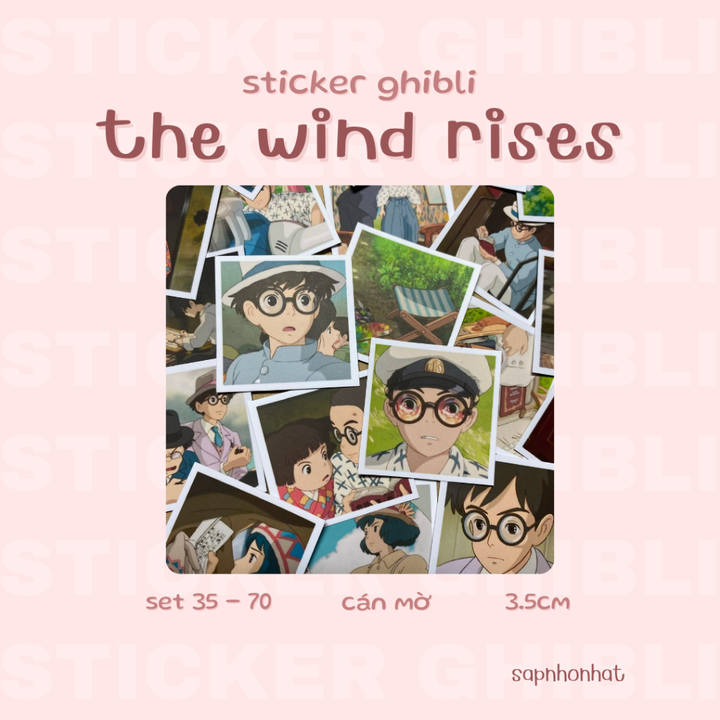 Sạp Nhỏ Nhạt | Set 35 - 70 Sticker Niêm Phong Anime Ghibli The Wind ...