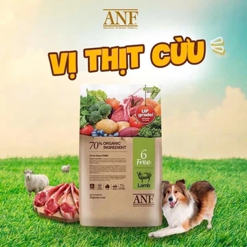 Thức ăn hạt cho chó vị cừu dòng cao cấp ANF 6FREE, THỨC ĂN HẠT HỮU CƠ CHO CHÓ gói 400g