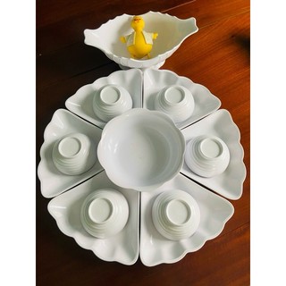 Bộ bát đĩa hoa mặt trời Việt Nam bằng nhựa cỡ đại cúng gia tiên cao cấp 7 chiếc