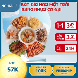 Bộ bát đĩa hoa mặt trời Việt Nam bằng nhựa cỡ đại cúng gia tiên cao cấp 7 chiếc