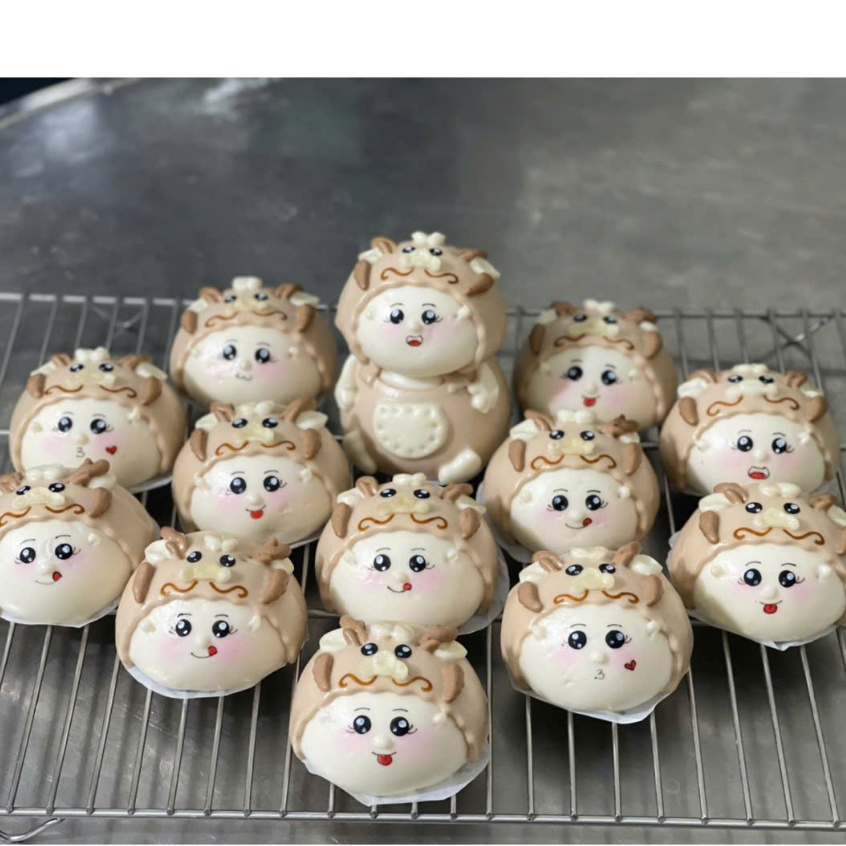Bánh bao tạo hình - mẫu bánh rồng nâu sữa ( set 12 nhỏ 1 bánh lớn có ...