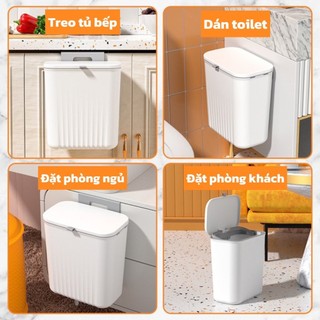 hùng Rác 12L Nắp Lật Thùng rác thông minh Gắn Tường Tiện Dụng Cho Nhà Bếp Nhà Vệ Sinh